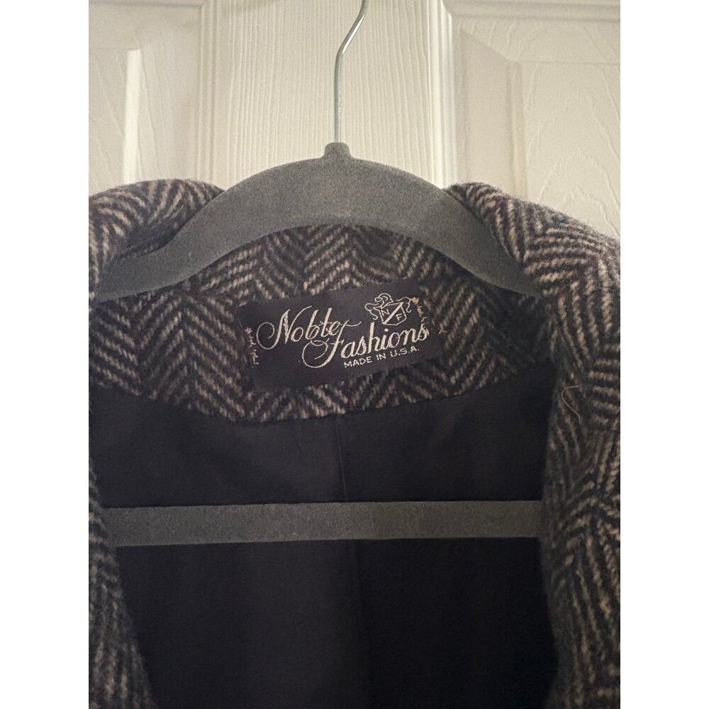 Vintage Blazer Noble Fashions Wool Herringbone - Picture 2 of 3